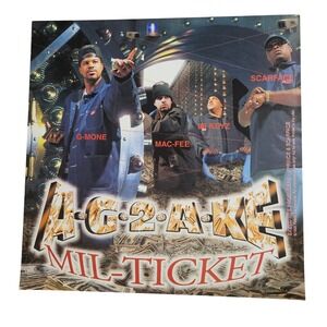 A-G-2-A-KE Mil-Ticket 1998 Promo Flat Album Poster 12x12 Double Sided Rap-A-Lot